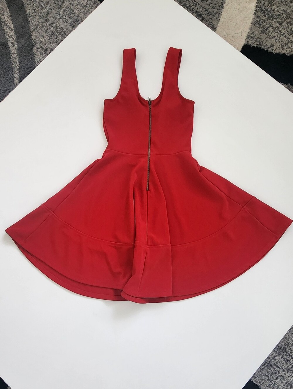 Lulus Red Sleeveless Skater Dress Back Zip Size Small